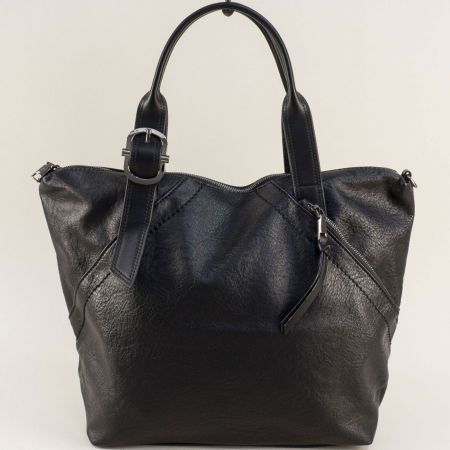 Ежедневна дамска чанта с една преграда в черен цвят ch439ch