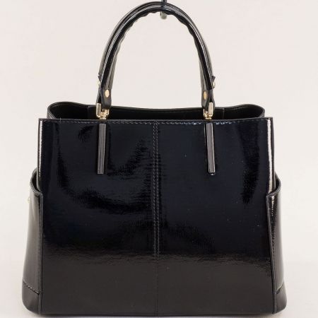 Черна лачена дамска чанта за стилни дами ch441ch