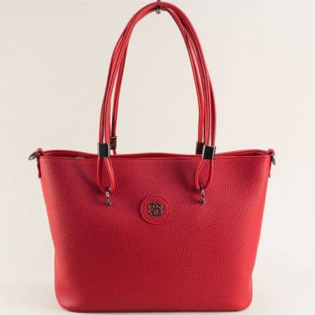 Ежедневна дамска чанта в червено с две прегради ch4460chv