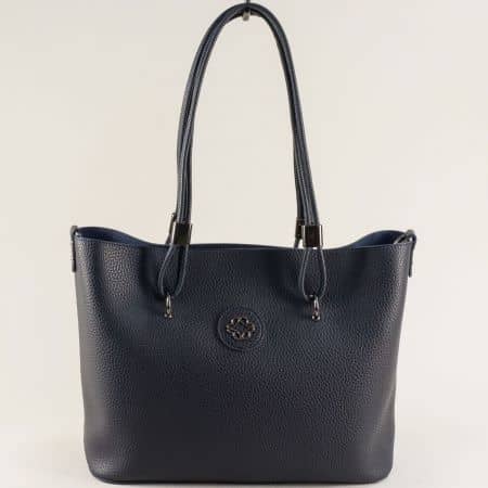 Синя дамска чанта от еко кожа за ежедневна употреба ch4460s