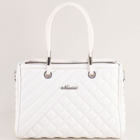 Ежедневна дамска чанта в бял цвят ch452b