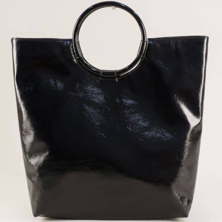 Дамска чанта с две къси и дълга дръжка в черно ch4712lch