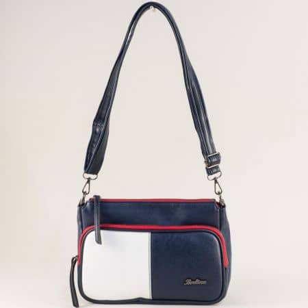 Дамска чанта с дълга дръжка в бяло, синьо и червено ch4736tomi