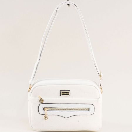 Ежедневна дамска чанта в бял цвят с една преграда ch4911b