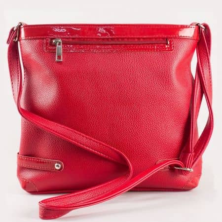 Дамска чанта с дълга дръжка през рамо в червено ch491chv