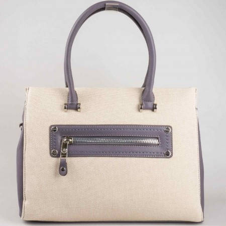 Лилава дамска чанта David Jones с къса и дълга дръжка  ch5022-2l