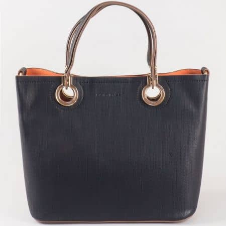 Дамска чанта за всеки ден с атрактивна визия и органайзър на френския производител David Jones в черен цвят ch5064-2ch