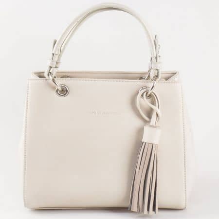 Дамска чанта за всеки ден със свежа визия и две дръжки на френската марка David Jones в сиво ch5078-1sv