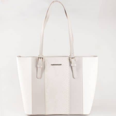 Дамска чанта за всеки ден със стилна визия на френския производител David Jones в сив цвят ch5086-1sv