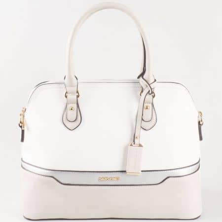 Дамска стилна чанта с две дръжки на френската марка David Jones в сив цвят ch5110-2sv