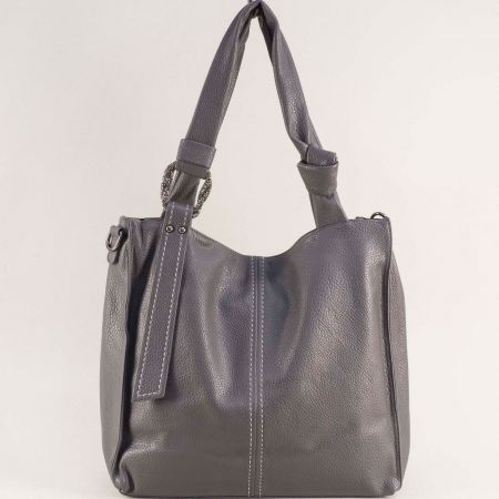 Всекидневна дамска чанта с регулиращи дръжки в сив цвят ch520sv