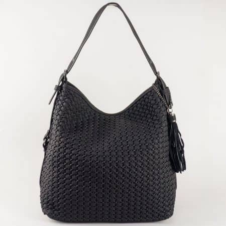 Ефектна черна дамска чанта David Jones ch5223-2ch