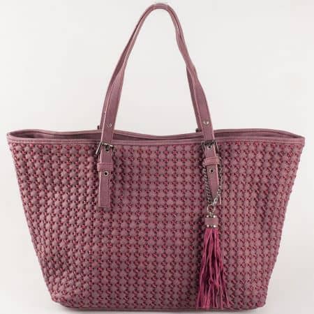 Ежедневна дамска чанта в цвят бордо David Jones ch5223-3bd