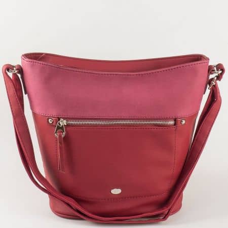 Дамска чанта в цвят бордо David Jones с дълга дръжка ch5250-2bd