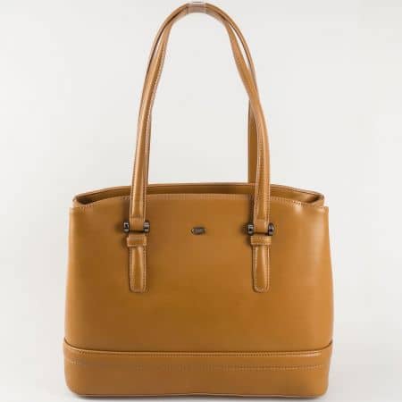 Модерна кафява дамска чанта David Jones с твърдо дъно ch5263-1k