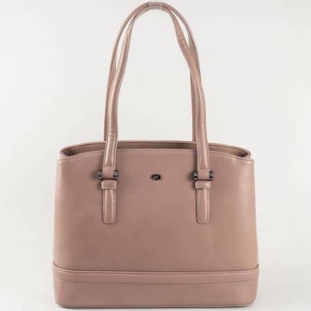 Бежова дамска чанта David Jones със средно дълги дръжки ch5263-1l