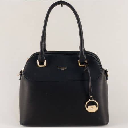Френска дамска чанта с твърда структура в черно ch5506-1ch