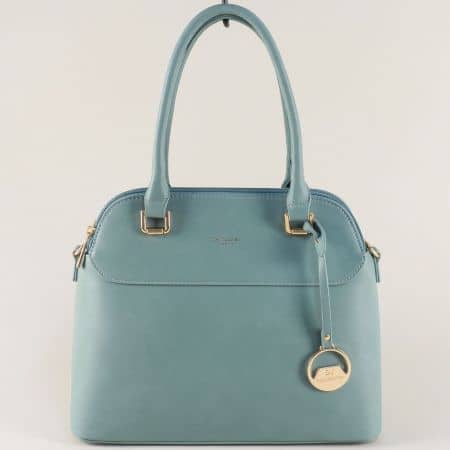 Френска дамска чанта в син цвят с твърда структура ch5506-1s
