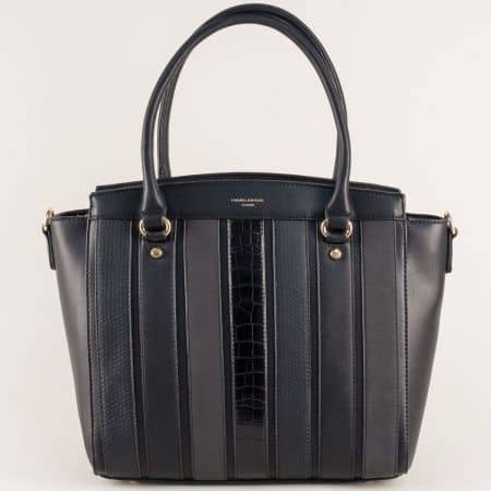 Френска дамска чанта с твърда структура в черен цвят ch5512-1ch