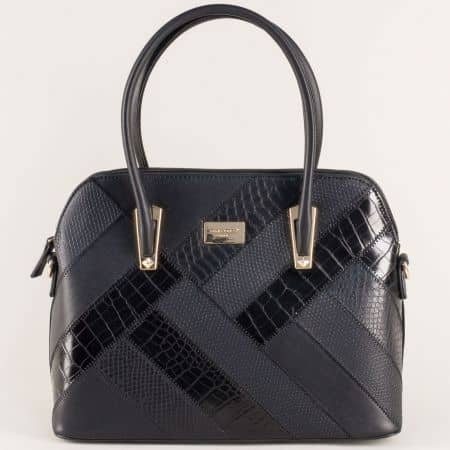 Френска дамска чанта в черен цвят с твърда структура ch5514-3ch