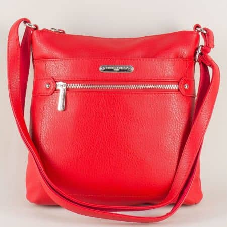 Червена дамска чанта- DAVID JONES с дълга дръжка ch5535-2chv
