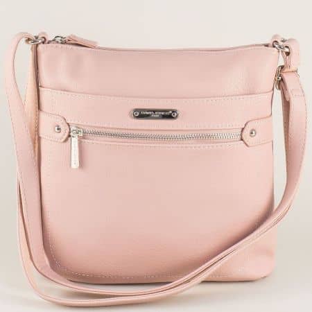 Розова дамска чанта- DAVID JONES с дълга дръжка ch5535-2rz