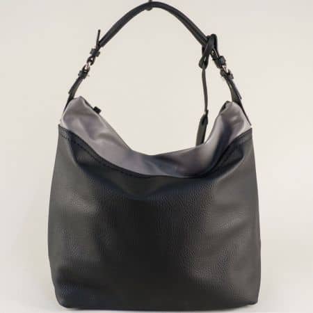Дамска чанта, тип торба в сиво и черно- DAVID JONES ch5566ch