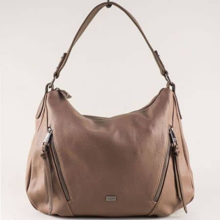 Френска дамска чанта в розов цвят, тип торба ch5615-1rz