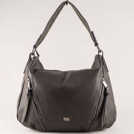 Френска дамска чанта в сив цвят, тип торба ch5615-1sv