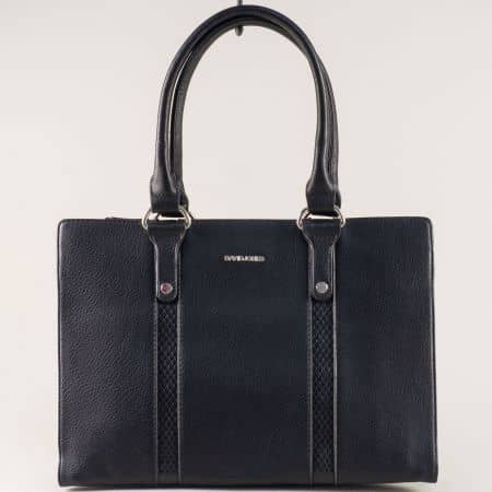 Френска дамска чанта в черен цвят с твърда структура ch5625-1ch