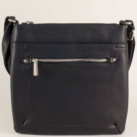 Черна дамска чанта с дълга дръжка- DAVID JONES ch5628-1ch