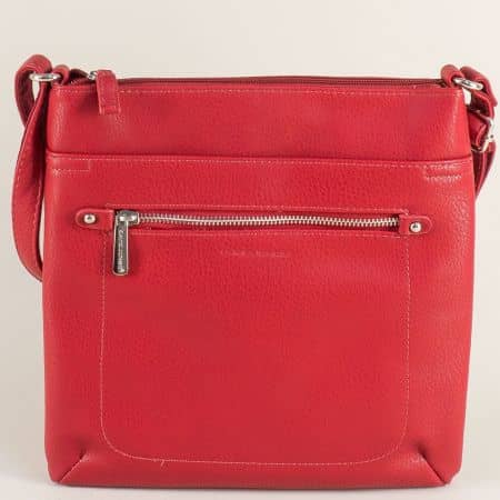 Червена дамска чанта с дълга дръжка- DAVID JONES ch5628-1chv