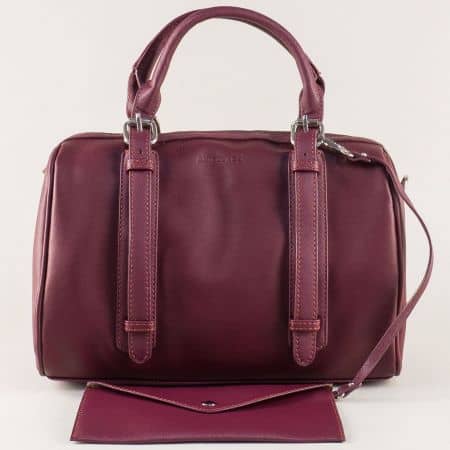 Френска дамска чанта в цвят бордо с органайзер ch5633-1bd