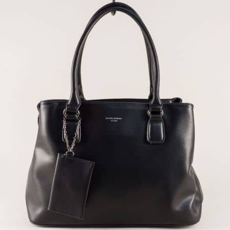 Черна дамска чанта с аксесоар- DAVID JONES ch5647-1ch