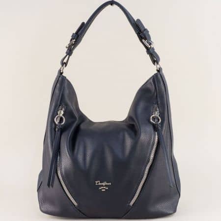 Дамска чанта- DAVID JONES, тип торба в тъмно син цвят ch5840-1s