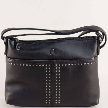 Дамска чанта с капси в черен цвят- DAVID JONES ch5850-1ch