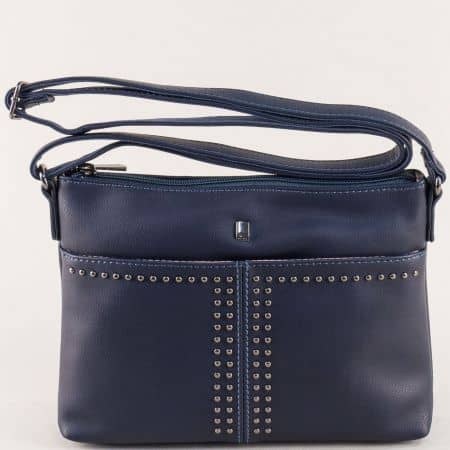 Дамска чанта с капси в тъмно син цвят- DAVID JONES ch5850-1s