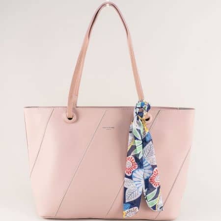 Розова дамска чанта с органайзер- DAVID JONES ch5911-2rz