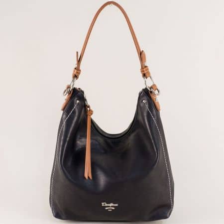 Черна дамска чанта, тип торба с дълга и къса дръжка ch5914-1ch