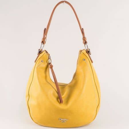 Дамска чанта, тип торба- DAVID JONES в жълто ch5914-2j