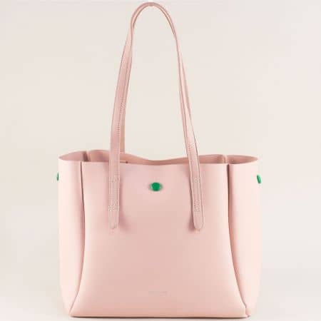 Розова дамска чанта с органайзер- DAVID JONES ch5991-2rz