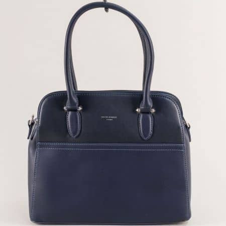 Дамска чанта в син цвят- DAVID JONES с три прегради ch6117-1s