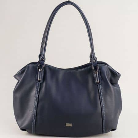 Тъмно синя дамска чанта, тип торба с две дръжки ch6136-2s