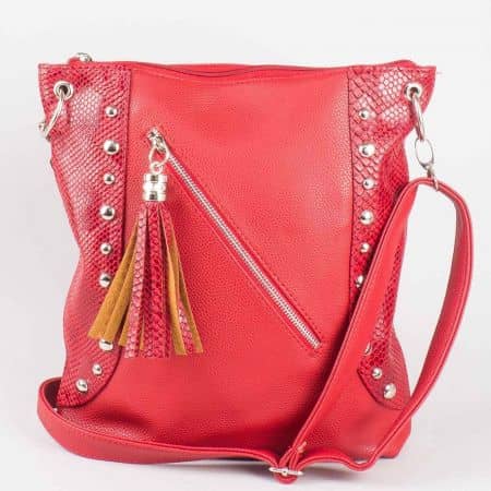Ефектна малка червена дамска чанта ch616chv