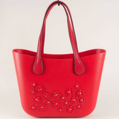Дамска чанта в червено от силикон ch62000chv