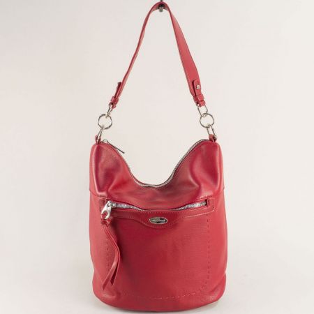 Ежедневна дамска чанта с преден джоб в червено ch6603-2chv