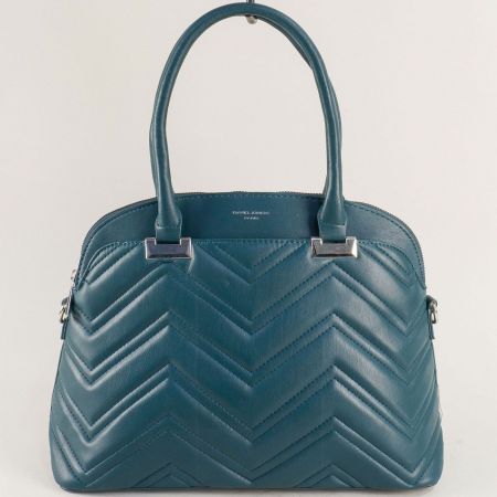 Синя дамска чанта с къса и дълга дръжка David Jones ch6615-1s