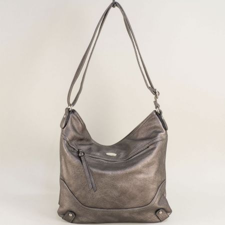 Дамска чанта за през рамо в бронзов цвят David Jones  ch6653-3brz