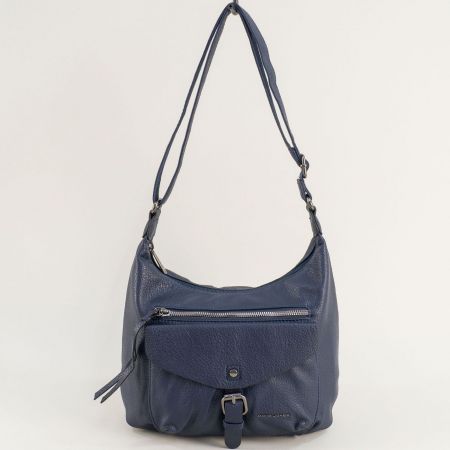 Компактна дамска чанта в син цвят на DAVID JONES ch6706-3s