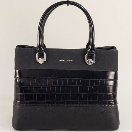 Черна дамска чанта на DAVID JONES със заден джоб ch6817-2ch